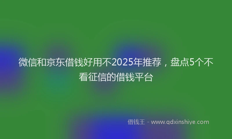 微信和京东借钱好用不2025年推荐，盘点5个不看征信的借钱平台
