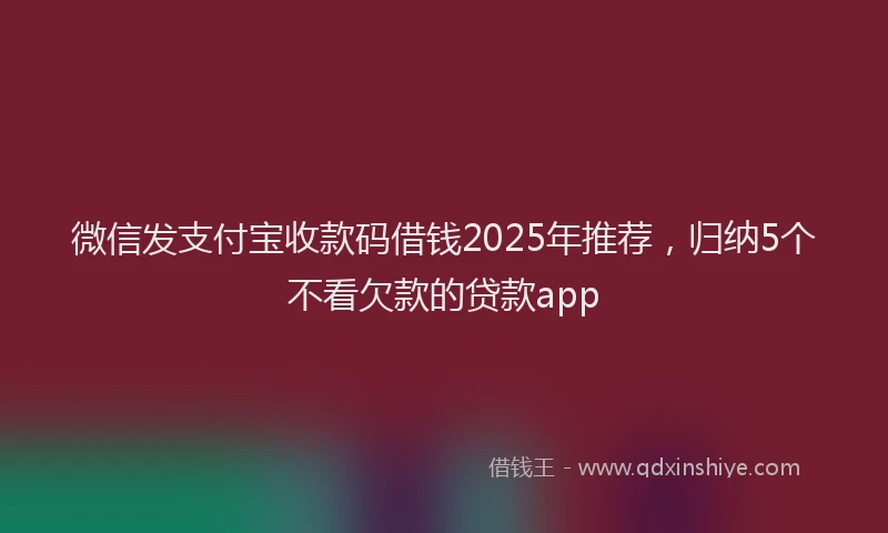 微信发支付宝收款码借钱2025年推荐，归纳5个不看欠款的贷款app