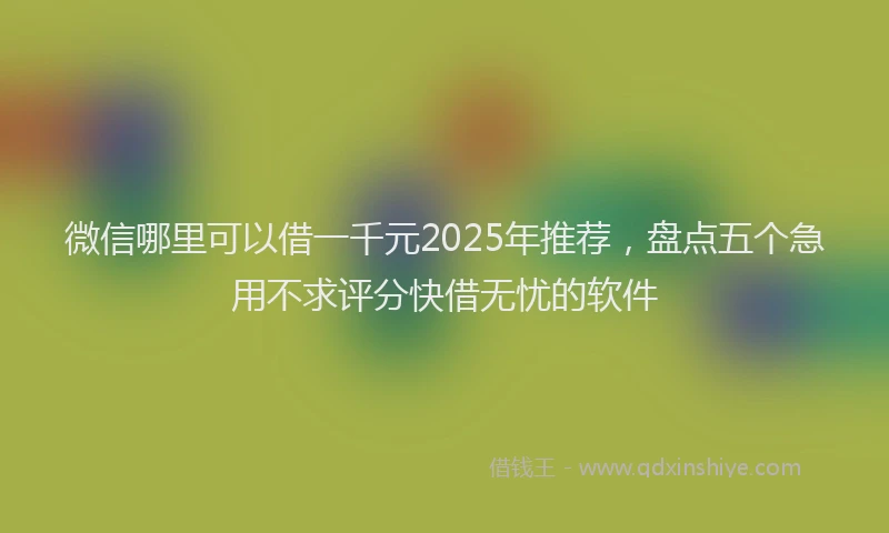 微信哪里可以借一千元2025年推荐，盘点五个急用不求评分快借无忧的软件