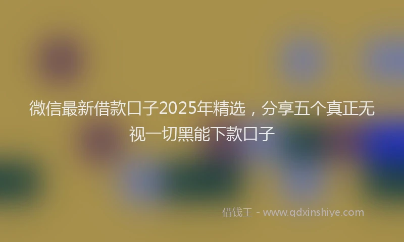 微信最新借款口子2025年精选，分享五个真正无视一切黑能下款口子