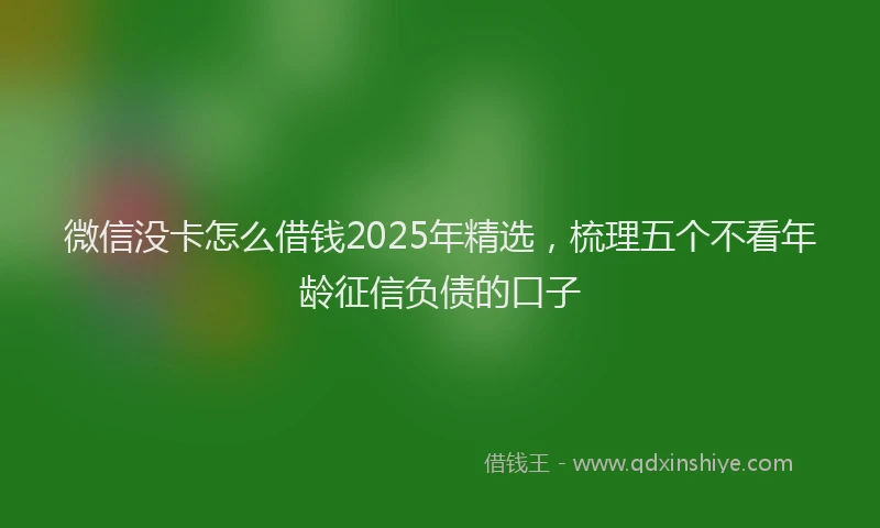 微信没卡怎么借钱2025年精选，梳理五个不看年龄征信负债的口子