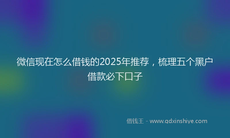 微信现在怎么借钱的2025年推荐，梳理五个黑户借款必下口子