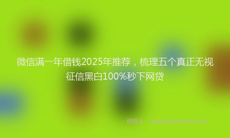 微信满一年借钱2025年推荐，梳理五个真正无视征信黑白100%秒下网贷