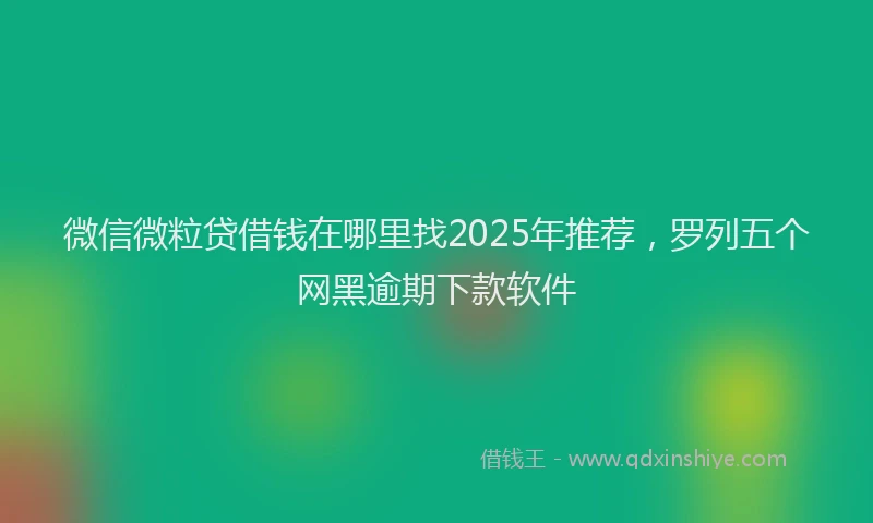 微信微粒贷借钱在哪里找2025年推荐，罗列五个网黑逾期下款软件