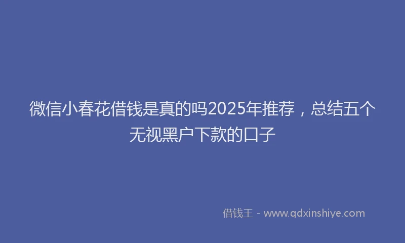 微信小春花借钱是真的吗2025年推荐，总结五个无视黑户下款的口子