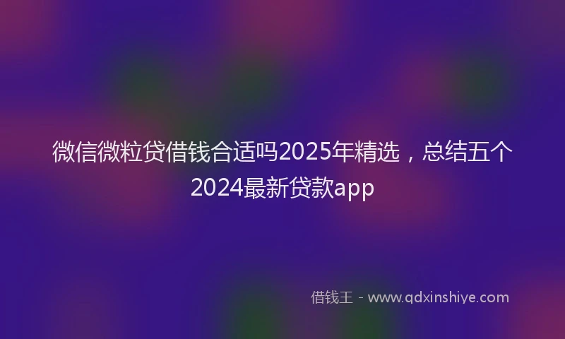 微信微粒贷借钱合适吗2025年精选，总结五个2024最新贷款app