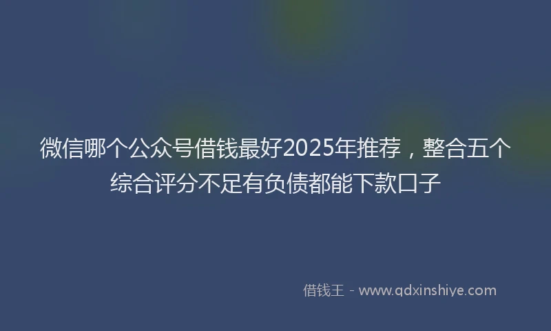 微信哪个公众号借钱最好2025年推荐，整合五个综合评分不足有负债都能下款口子