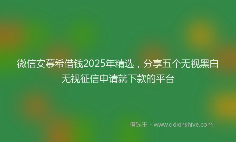 微信安慕希借钱2025年精选，分享五个无视黑白无视征信申请就下款的平台