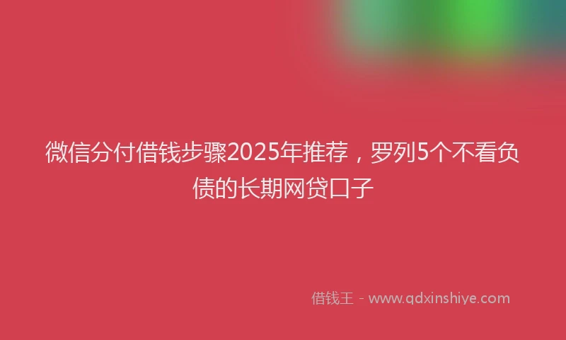 微信分付借钱步骤2025年推荐，罗列5个不看负债的长期网贷口子