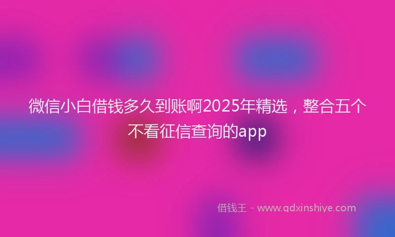 微信小白借钱多久到账啊2025年精选，整合五个不看征信查询的app