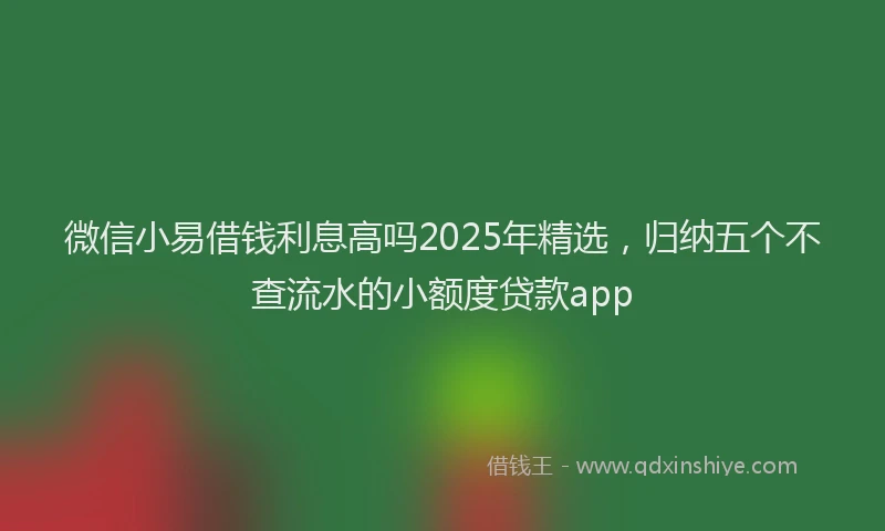 微信小易借钱利息高吗2025年精选，归纳五个不查流水的小额度贷款app