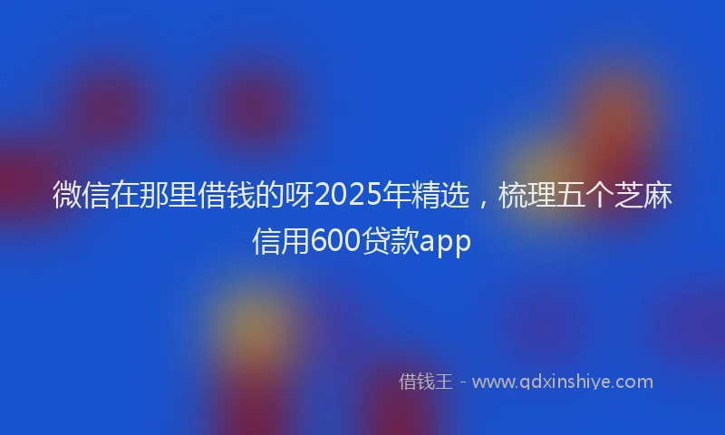 微信在那里借钱的呀2025年精选，梳理五个芝麻信用600贷款app