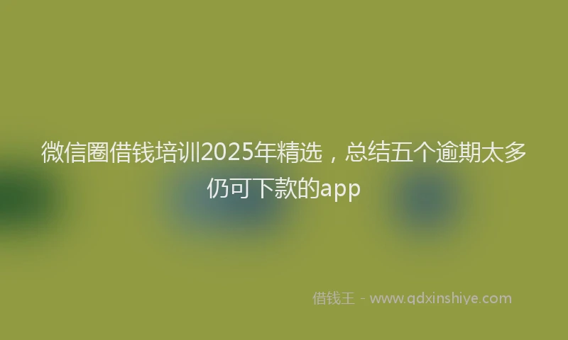 微信圈借钱培训2025年精选，总结五个逾期太多仍可下款的app