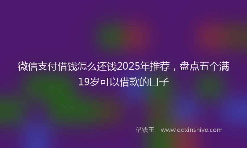 微信支付借钱怎么还钱2025年推荐，盘点五个满19岁可以借款的口子