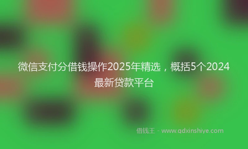 微信支付分借钱操作2025年精选，概括5个2024最新贷款平台