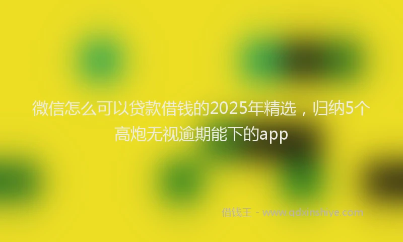 微信怎么可以贷款借钱的2025年精选，归纳5个高炮无视逾期能下的app