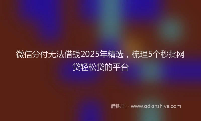 微信分付无法借钱2025年精选，梳理5个秒批网贷轻松贷的平台