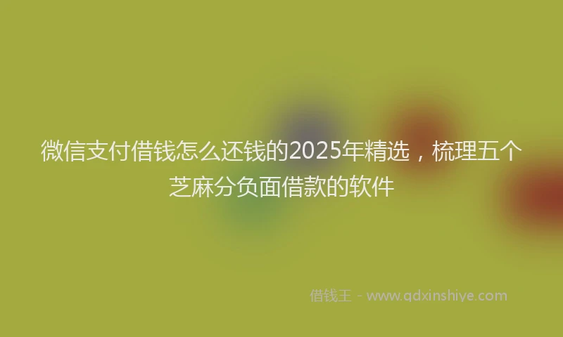微信支付借钱怎么还钱的2025年精选，梳理五个芝麻分负面借款的软件