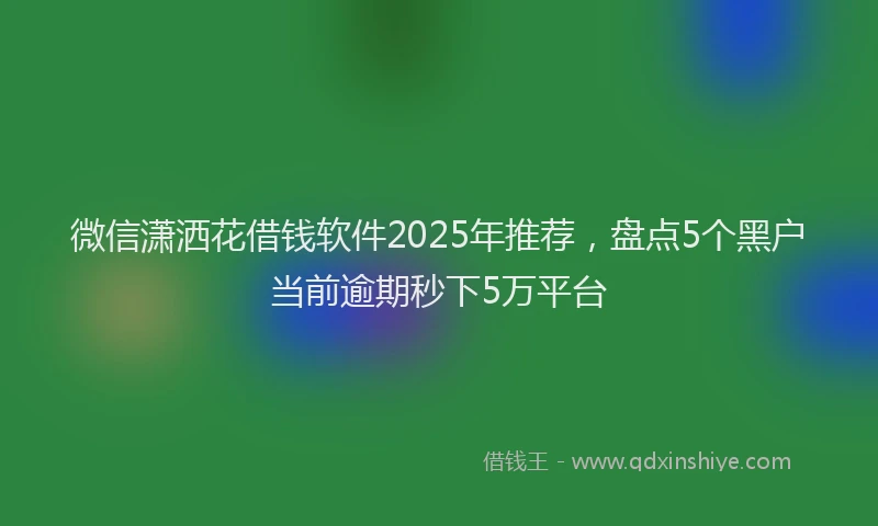 微信潇洒花借钱软件2025年推荐，盘点5个黑户当前逾期秒下5万平台