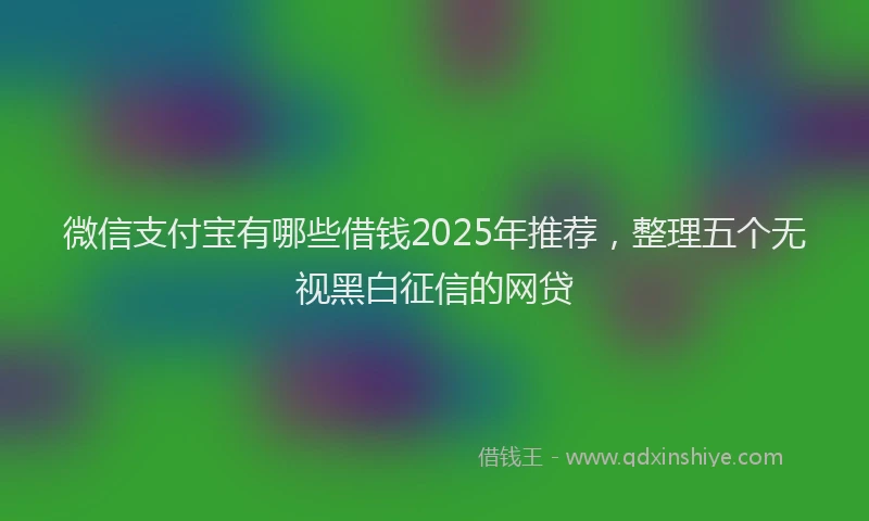 微信支付宝有哪些借钱2025年推荐，整理五个无视黑白征信的网贷