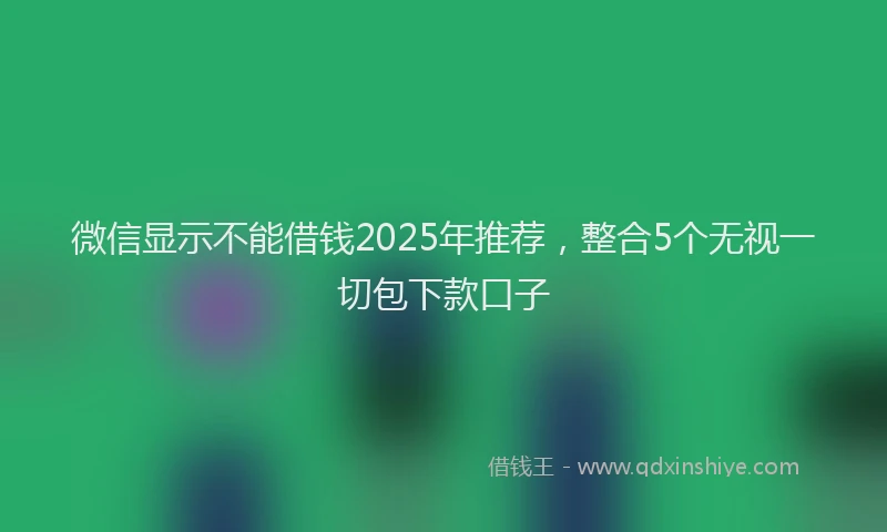 微信显示不能借钱2025年推荐，整合5个无视一切包下款口子