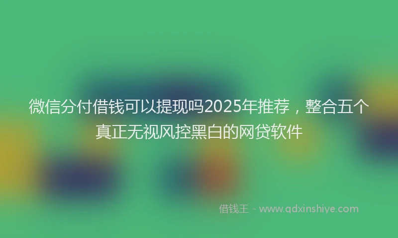 微信分付借钱可以提现吗2025年推荐，整合五个真正无视风控黑白的网贷软件