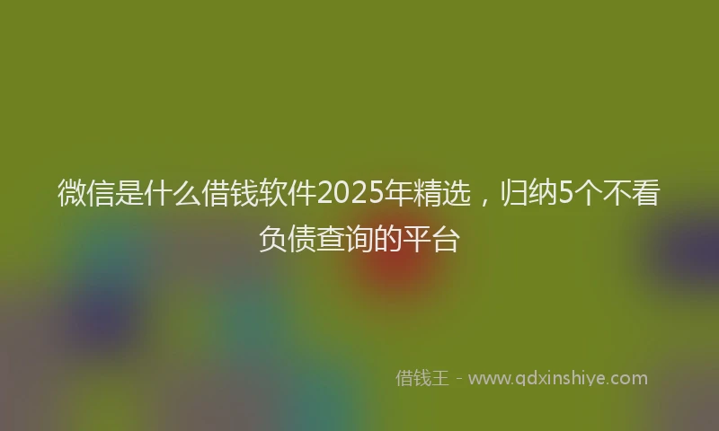 微信是什么借钱软件2025年精选，归纳5个不看负债查询的平台