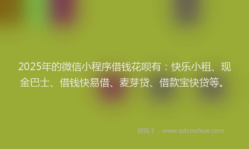 2025年的微信小程序借钱花呗有：快乐小租、现金巴士、借钱快易借、麦芽贷、借款宝快贷等。
