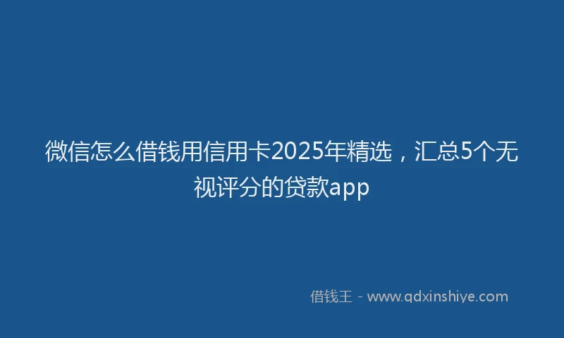微信怎么借钱用信用卡2025年精选，汇总5个无视评分的贷款app