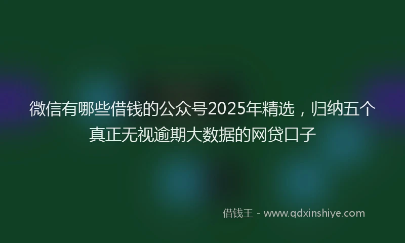 微信有哪些借钱的公众号2025年精选，归纳五个真正无视逾期大数据的网贷口子