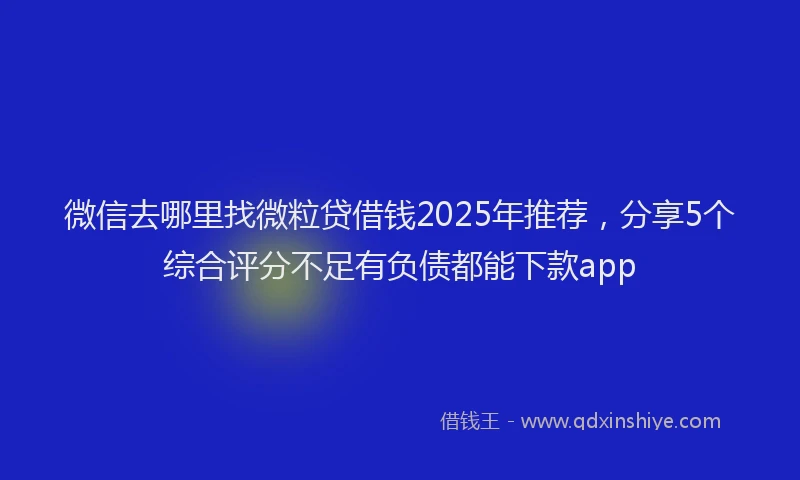 微信去哪里找微粒贷借钱2025年推荐，分享5个综合评分不足有负债都能下款app