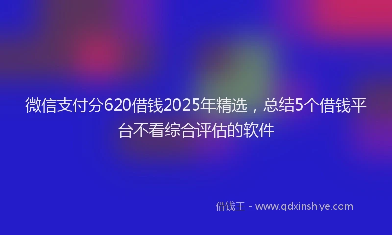 微信支付分620借钱2025年精选，总结5个借钱平台不看综合评估的软件