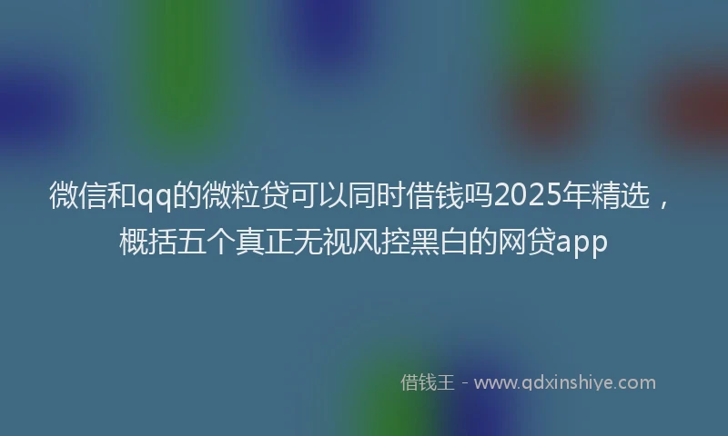 微信和qq的微粒贷可以同时借钱吗2025年精选，概括五个真正无视风控黑白的网贷app
