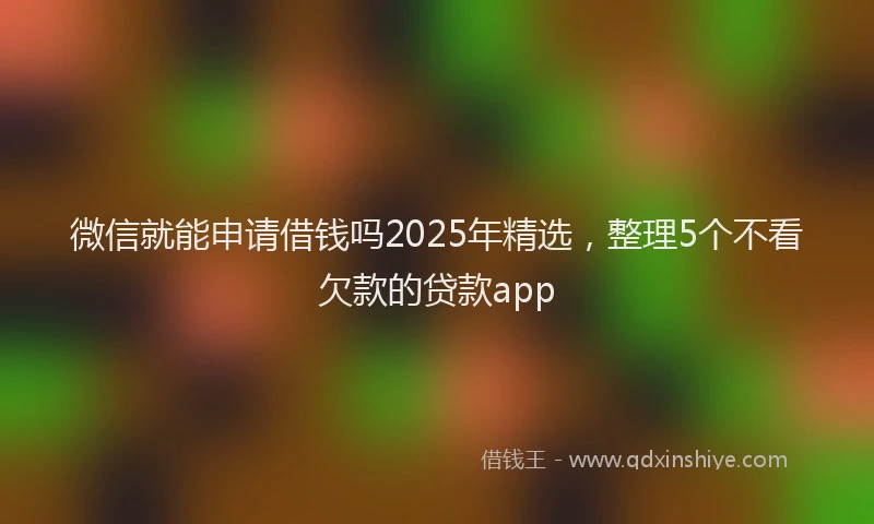 微信就能申请借钱吗2025年精选，整理5个不看欠款的贷款app