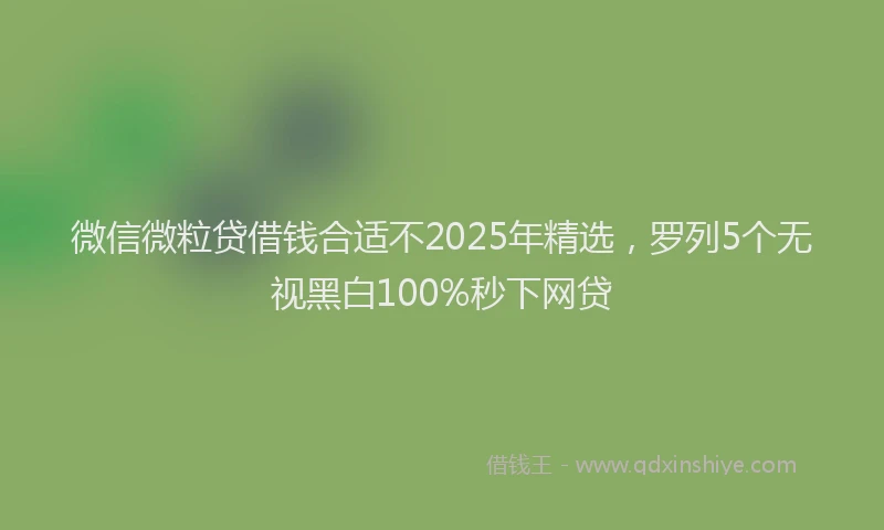 微信微粒贷借钱合适不2025年精选，罗列5个无视黑白100%秒下网贷