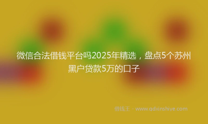 微信合法借钱平台吗2025年精选，盘点5个苏州黑户贷款5万的口子