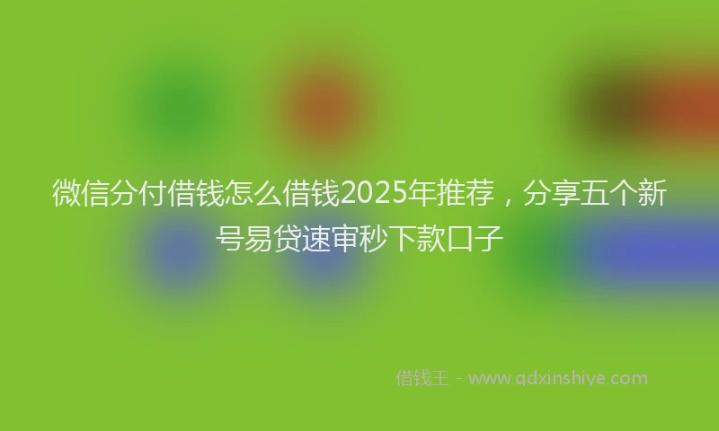 微信分付借钱怎么借钱2025年推荐，分享五个新号易贷速审秒下款口子