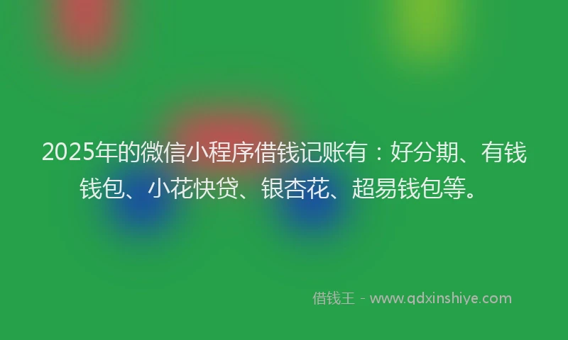 2025年的微信小程序借钱记账有：好分期、有钱钱包、小花快贷、银杏花、超易钱包等。