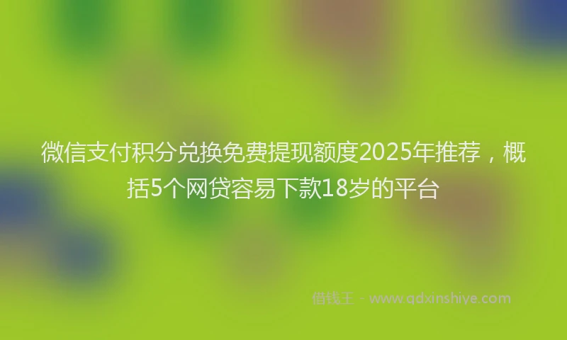 微信支付积分兑换免费提现额度2025年推荐，概括5个网贷容易下款18岁的平台