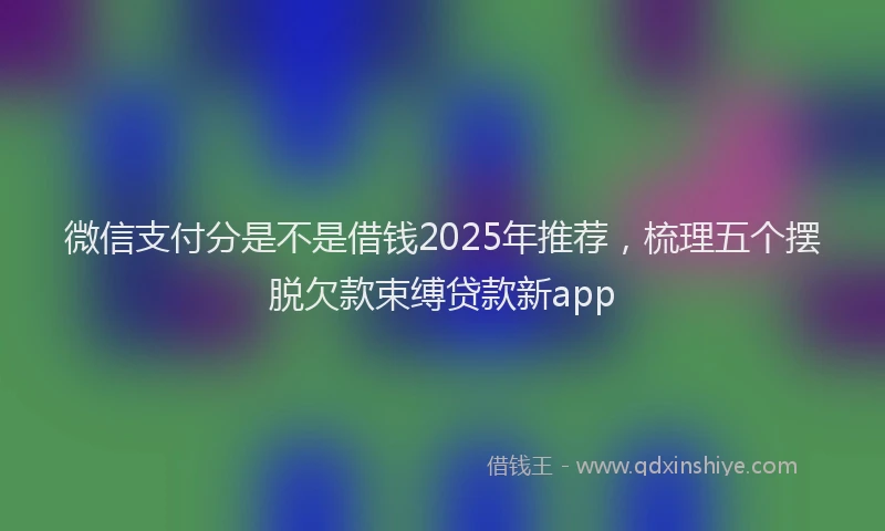 微信支付分是不是借钱2025年推荐，梳理五个摆脱欠款束缚贷款新app