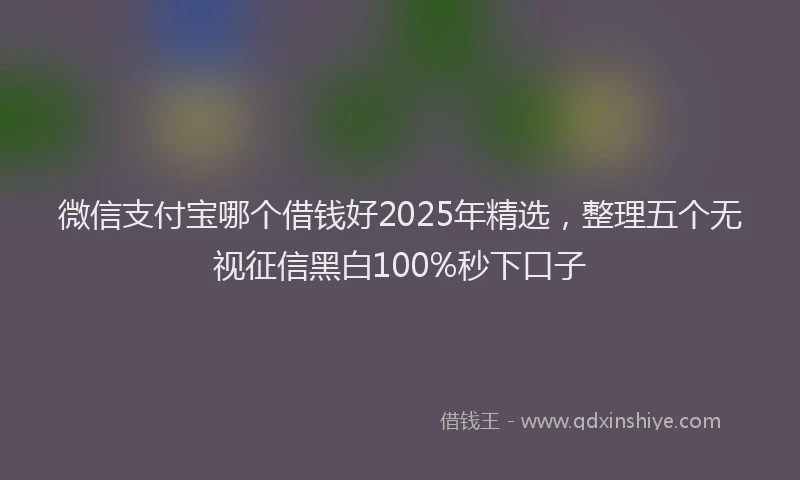 微信支付宝哪个借钱好2025年精选，整理五个无视征信黑白100%秒下口子