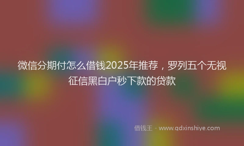 微信分期付怎么借钱2025年推荐，罗列五个无视征信黑白户秒下款的贷款