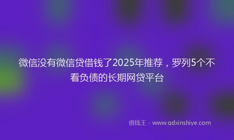 微信没有微信贷借钱了2025年推荐，罗列5个不看负债的长期网贷平台