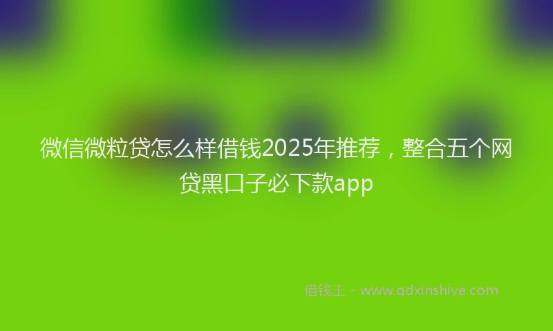 微信微粒贷怎么样借钱2025年推荐，整合五个网贷黑口子必下款app