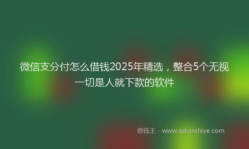 微信支分付怎么借钱2025年精选，整合5个无视一切是人就下款的软件