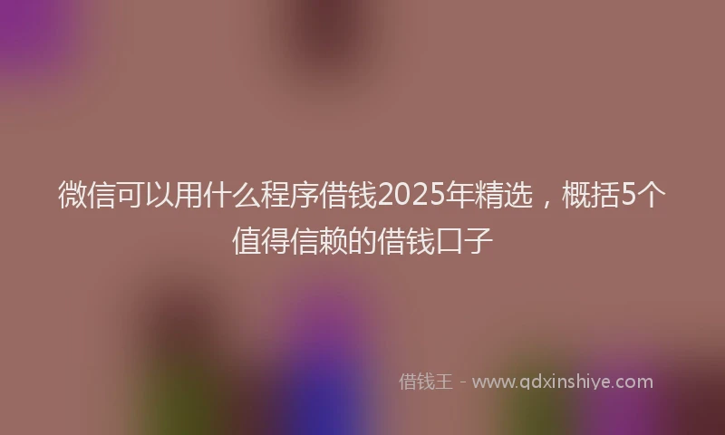 微信可以用什么程序借钱2025年精选，概括5个值得信赖的借钱口子