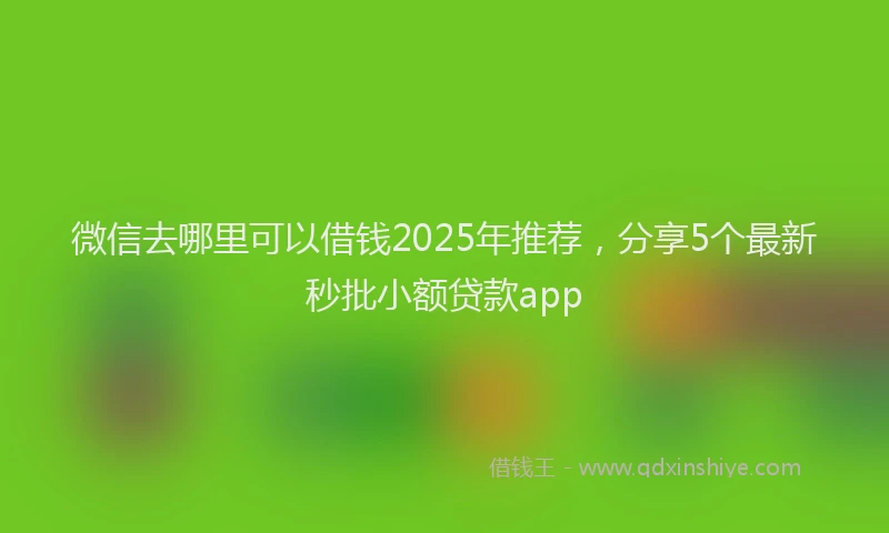 微信去哪里可以借钱2025年推荐，分享5个最新秒批小额贷款app