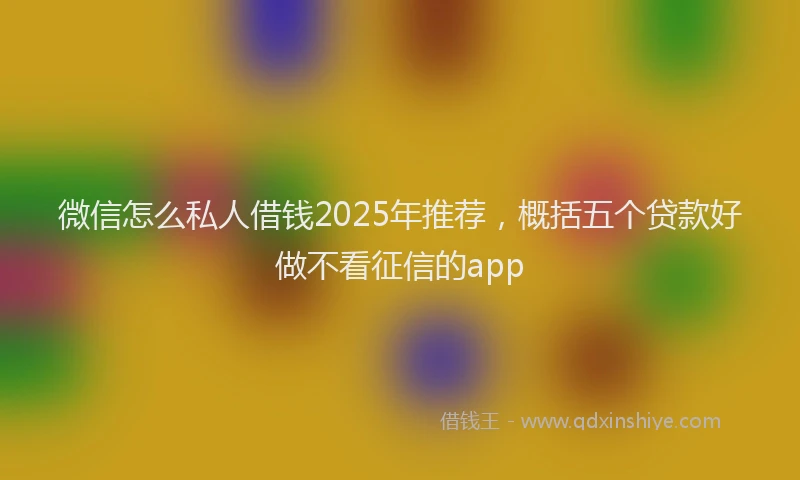 微信怎么私人借钱2025年推荐，概括五个贷款好做不看征信的app