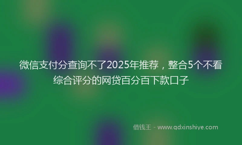 微信支付分查询不了2025年推荐，整合5个不看综合评分的网贷百分百下款口子
