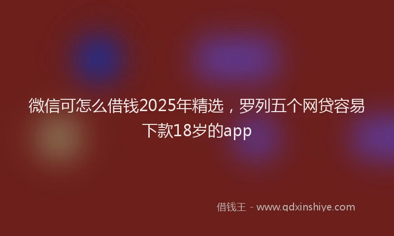 微信可怎么借钱2025年精选，罗列五个网贷容易下款18岁的app